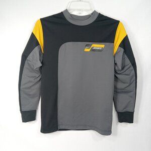 NIKE Gray Black Polyester Padded Elbow Performance Jersey Shirt Boys Size Medium